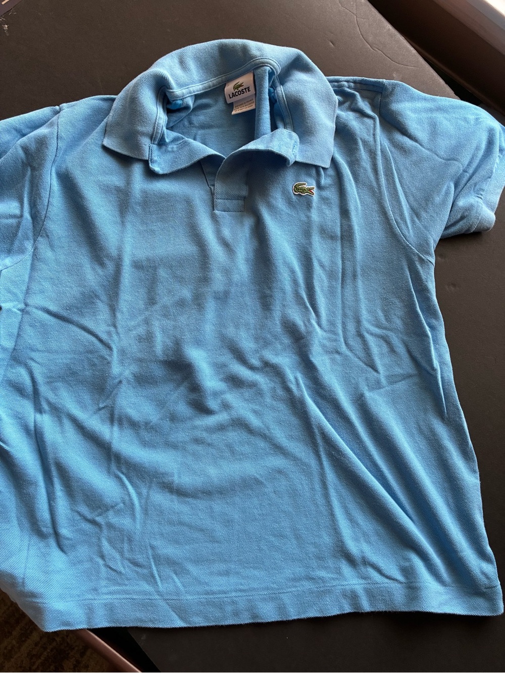 Lacoste Kids Polo in Sky Blue with Green Crocodile